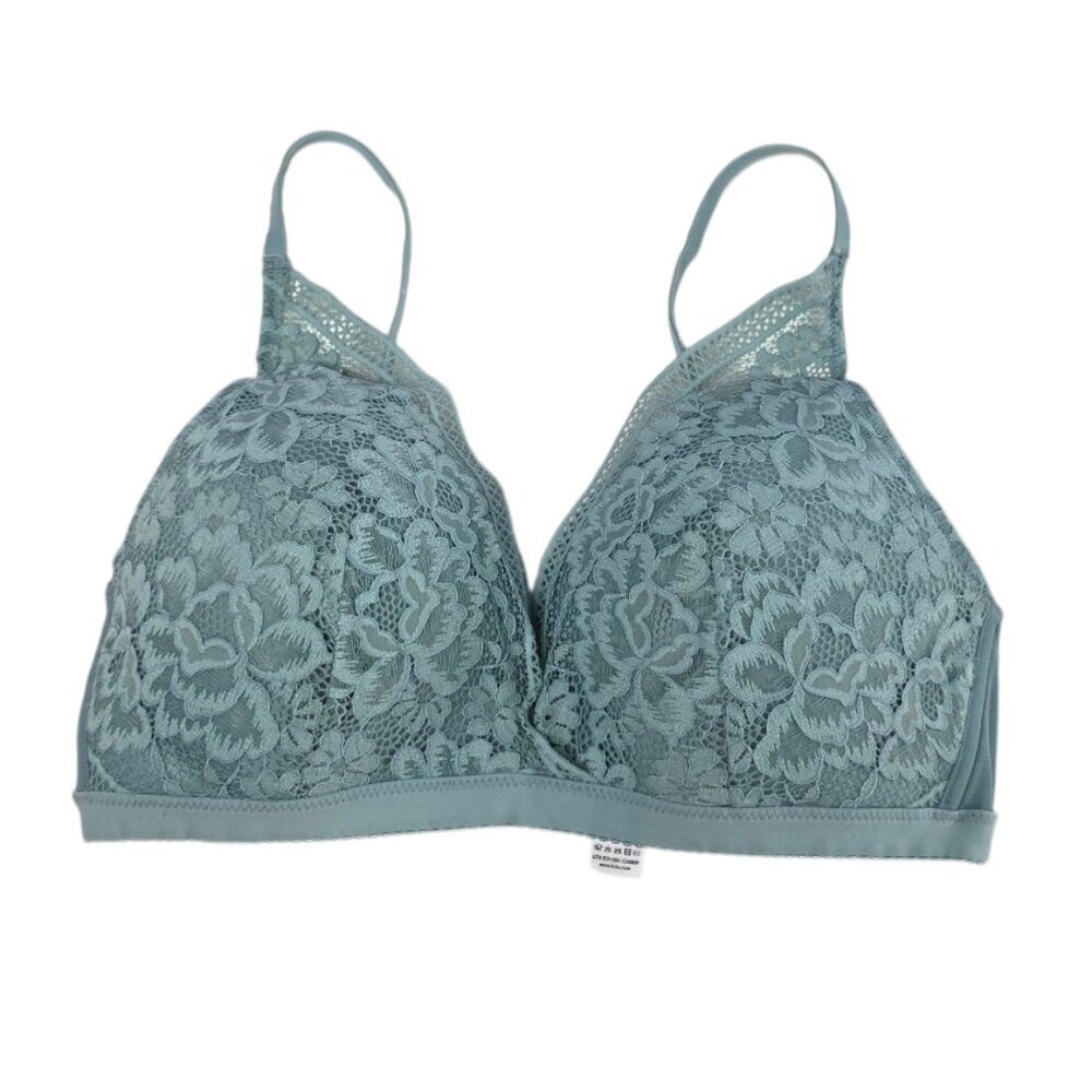 Knix Lace Deep V Bralette, Floral, Wireless, Size XL Fits 38A-DD